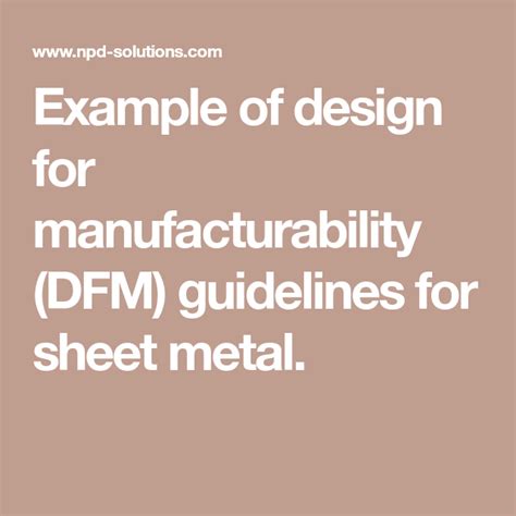 sheet metal manufacturability